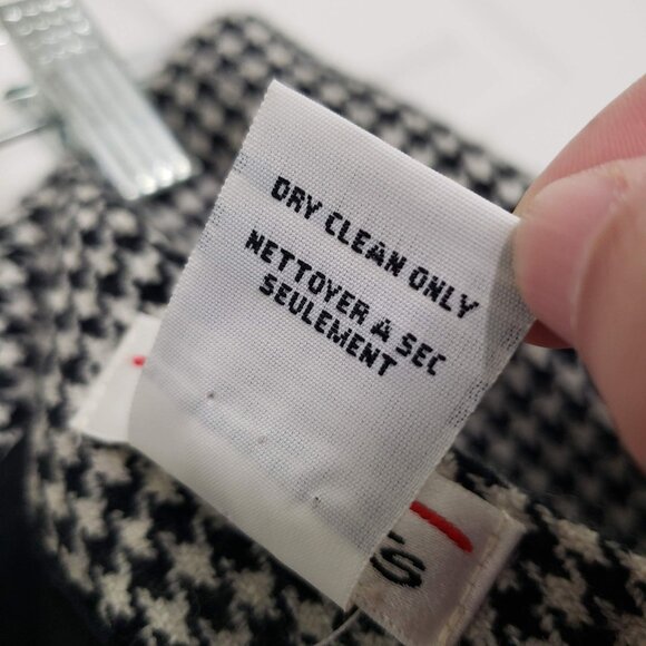 Talbots Faux Wrap Midi Skirt 100% Wool Houndstooth Lined Classic Womens Size 12 - Picture 7 of 9